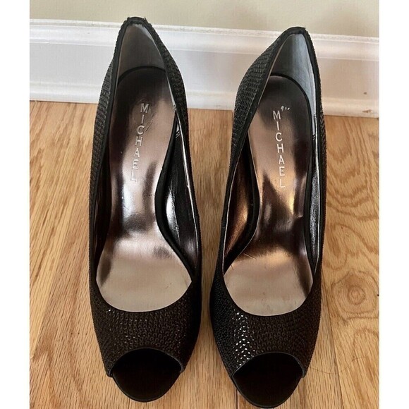Black Rhinestone Pump Size 9 High Heels MICHAEL - Picture 5 of 10